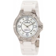 AK Anne Klein Women's 109685WTWT Swarovski Crystal Silver-Tone and White Ceramic Bracelet Watch - Watches - $123.84 