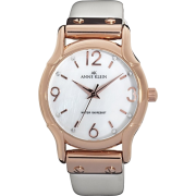 AK Anne Klein Women's 109712RGWT Rosegold-Tone Mother-Of-Pearl Dial and White Leather Strap Watch - Watches - $65.00 