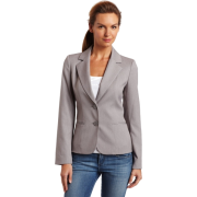 AK Anne Klein Women's Classic Blazer Pale Grey Heather - Jacket - coats - $73.99 