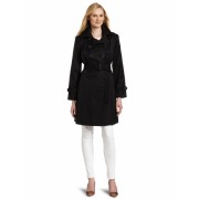 AK Anne Klein Women's Double Breasted Fashion Trench Coat Black - Jacket - coats - $164.50 