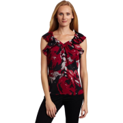 AK Anne Klein Women's Floral Flutter Sleeve Blouse Multi - Košulje - kratke - $38.90  ~ 247,12kn