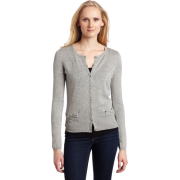 AK Anne Klein Women's Long Sleeve Crew Neck Cardigan with Bow Detail Light Charcoal - Westen - $70.99  ~ 60.97€