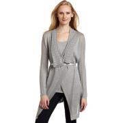 AK Anne Klein Women's Long Sleeve Pointelle Flyaway Sweater Silver - Westen - $119.00  ~ 102.21€