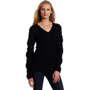 AK Anne Klein Women's Long Sleeve V-Neck Pullover Sweater Black - Pullover - $62.99  ~ 54.10€