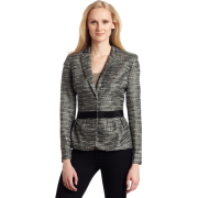 AK Anne Klein Women's Lurex Tweed Long Sleeve Jacket Deep Sea Combo - Jacket - coats - $189.00 
