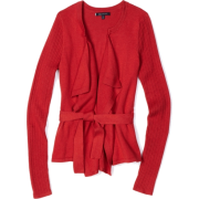 AK Anne Klein Women's Petite Long Sleeve Cardigan Sweater With Swoop Dark Coral Clay - Westen - $47.35  ~ 40.67€