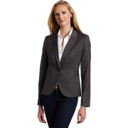 AK Anne Klein Women's Petite Menswear Blazer Medium Charcoal - Jacket - coats - $85.62 