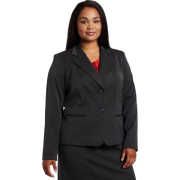 AK Anne Klein Women's Plus-Size Classic Blazer Charcoal - Jacket - coats - $109.00 