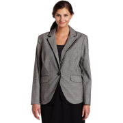AK Anne Klein Women's Plus Size Glen Plaid Blazer Black/Sugar - Jacket - coats - $51.01 