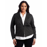 AK Anne Klein Women's Plus Size Knit Jacket Black/sugar - Jacket - coats - $104.32 