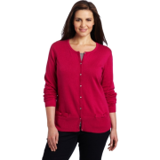 AK Anne Klein Women's Plus Size Long Sleeve Crew Neck Cardigan with Bow Detail Hot Pink - Westen - $95.00  ~ 81.59€