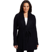 AK Anne Klein Women's Plus Size Longsleeve Belted Cable Flyaway Sweater Midnight Sky - Кофты - $159.00  ~ 136.56€