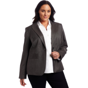 AK Anne Klein Women's Plus Size Menswear Blazer Medium Charcoal - Jacket - coats - $189.00 