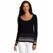 AK Anne Klein Women's Pullover with Placement Stripe Midnight Sky - Пуловер - $79.00  ~ 67.85€