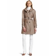AK Anne Klein Women's Ruffle Trench Coat Mushroom - Jacket - coats - $160.00 