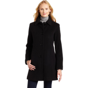 AK Anne Klein Women's Single-Breasted Wool Coat Black - Jacket - coats - $182.00 
