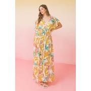 A Printed Woven Maxi Cover Up - Dresses - $75.90 
