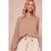 A Solid Knit Sweater - Pullovers - $46.20 