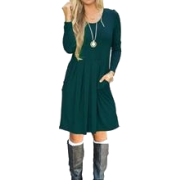 AUSELILY Long Sleeve Pleated Dress - Pessoas - $29.99  ~ 25.76€