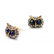 Aapo Antique Gold Pair of Owl Earrings w - イヤリング - $59.00  ~ ¥6,640