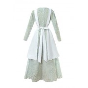 Abaowedding Womens American Pioneer Costume Dress Historical Modest Prairie Colonial Floral Dress - Dresses - $38.99 