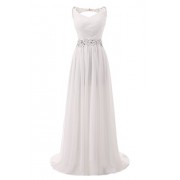Abaowedding Women's Chiffon V Neck Shoulder Straps Long Wedding Evening Dress - Dresses - $70.99 