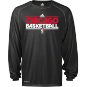 Chicago Bulls Heathered Black adidas On-Court Practice ClimaLite Long Sleeve T-Shirt - Maglie - $32.99  ~ 28.33€