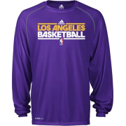 Los Angeles Lakers Purple adidas On-Court Practice ClimaLite Long Sleeve T-Shirt - Majice - dolge - $32.99  ~ 28.33€