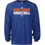 New York Knicks Blue adidas On-Court Practice ClimaLite Long Sleeve T-Shirt - Maglie - $32.99  ~ 28.33€