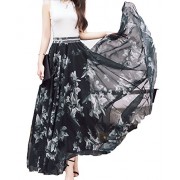 Afibi Women Full/Ankle Length Blending Maxi Chiffon Long Skirt Beach Skirt - 裙子 - $15.99  ~ ¥107.14