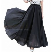 Afibi Womens Chiffon Retro Long Maxi Skirt Vintage Dress - Skirts - $16.59 