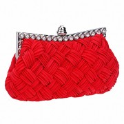 Afibi Womens Wedding Evening Bridal Bridesmaid Clutch Jeweled Pleated Cocktail Party Handbag - Kleine Taschen - $14.88  ~ 12.78€