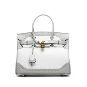 Ainifeel Women's Padlock Genuine Leather Purses With Lace Trim Top handle Purse - ハンドバッグ - $450.00  ~ ¥50,647