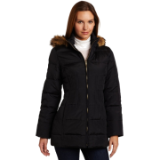 Ak Anne Klein Women's 3/4 Sleeve Hooded Down Coat Black - Jacket - coats - $120.00 