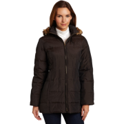 Ak Anne Klein Women's 3/4 Sleeve Hooded Down Coat Bronze - Jacket - coats - $120.00 