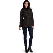 Ak Anne Klein Women's Double-Breasted Wool Coat Army Green - Jacket - coats - $168.00 