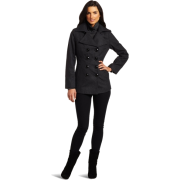Ak Anne Klein Women's Double-Breasted Wool Coat Charcoal - Jacket - coats - $168.00 