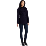 Ak Anne Klein Women's Double-Breasted Wool Coat Purple - Jacket - coats - $168.00 