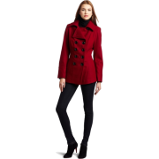 Ak Anne Klein Women's Double-Breasted Wool Coat Red - Jacket - coats - $168.00 