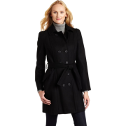 Ak Anne Klein Women's Double-breasted Wool Belted Coat Black - Jacket - coats - $130.00 