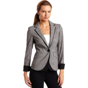 Ak Anne Klein Women's Glen Plaid Blazer Black/Sugar - Jacket - coats - $179.00 