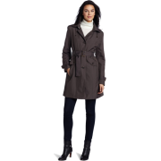 Ak Anne Klein Women's Hooded Single Breasted Trench Jacket Truffle - Jacket - coats - $92.50 