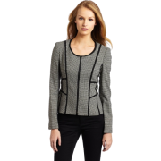 Ak Anne Klein Women's Novelty Jewel Neck Jacket Black/Sugar - Jacket - coats - $90.40 