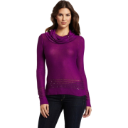 Ak Anne Klein Women's Petite Longsleeve Cowl Neck Pullover Sweater Raisin - Пуловер - $55.53  ~ 47.69€