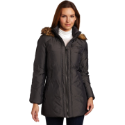 Ak Anne Klein Women's Short Down With Hood Gunmetal - Jacket - coats - $120.00 