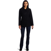 Ak Anne Klein Women's Single-Breasted Wool Coat Black - Jacket - coats - $120.00 