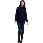 Ak Anne Klein Women's Single-Breasted Wool Coat Purple - Jacket - coats - $120.00 