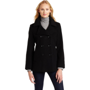 Ak Anne Klein Women's Wool Double-breasted Coat Black - Jacket - coats - $168.00 