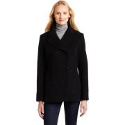 Ak Anne Klein Women's Wool Double-breasted Peacoat Black - Jacket - coats - $80.99 