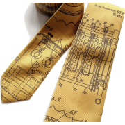 Alan Turing, Enigma, necktie, gold, tie - Kravate - $36.00  ~ 228,69kn